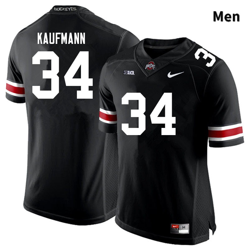 Ohio State Buckeyes Colin Kaufmann Men's #34 Black Authentic Stitched College Football Jersey